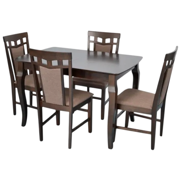 Set masă și scaune Evelin HV-29V + 4 Deepa R Dreptunghiulară / PAL / Chocolate photo 1