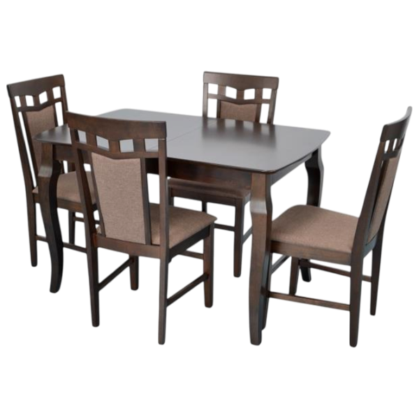 Set masă și scaune Evelin HV-29V + 4 Deepa R Dreptunghiulară / PAL / Chocolate photo 1