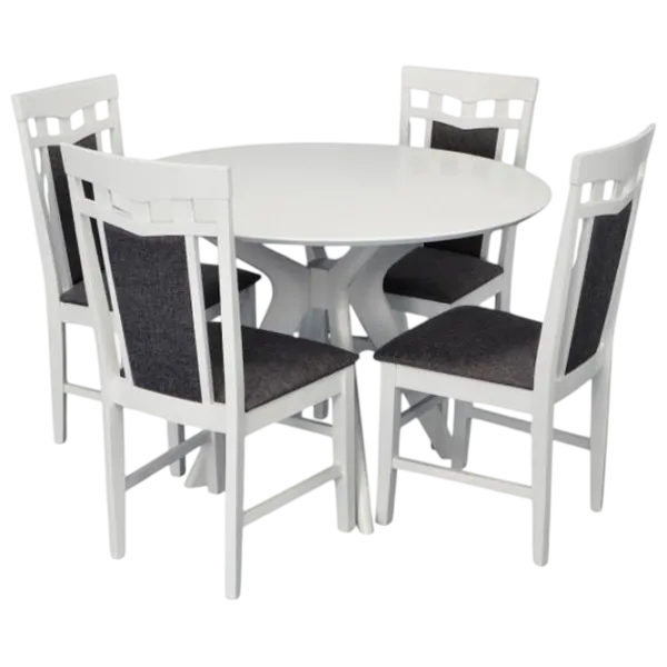 Set masă și scaune Evelin Raffles Round + 4 Deepa R NV-10WP Rotundă / PAL / White photo 1
