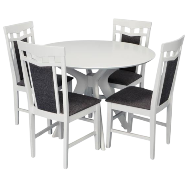 Set masă și scaune Evelin Raffles Round + 4 Deepa R NV-10WP Rotundă / PAL / White photo 1