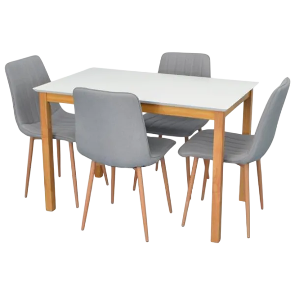 Set masă și scaune Evelin GLORIA + 4 XR-154Wo Dreptunghiulară / PAL / Light Gray photo 1