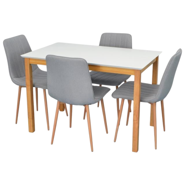 Set masă și scaune Evelin GLORIA + 4 XR-154Wo Dreptunghiulară / PAL / Light Gray photo 1