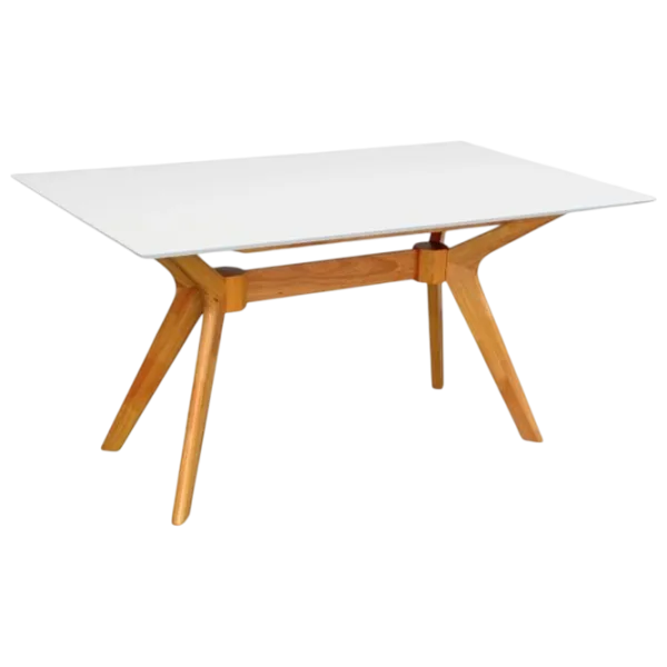 Обеденные стол со стульями Evelin Raffles Rectangular + 6 LC-021 Прямоугольная / ДСП / Белый photo 2