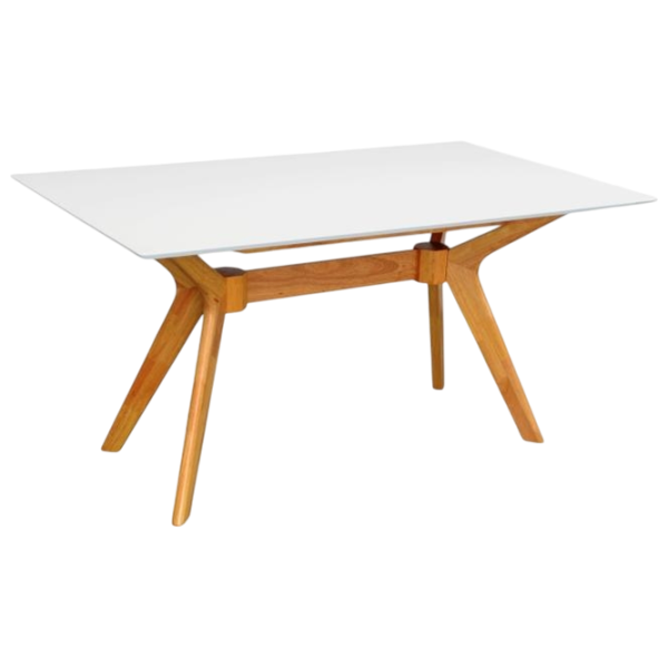 Обеденные стол со стульями Evelin Raffles Rectangular + 6 LC-021 Прямоугольная / ДСП / Белый photo 2