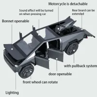 Mașină QIANKUN Tesla CyberTruck TSL 112431 / / Black Gray photo 4