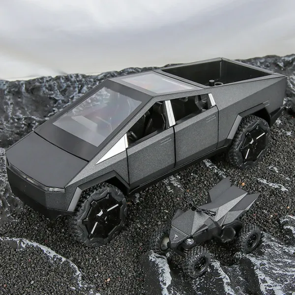 Mașină QIANKUN Tesla CyberTruck TSL 112431  / / Black Gray photo 6