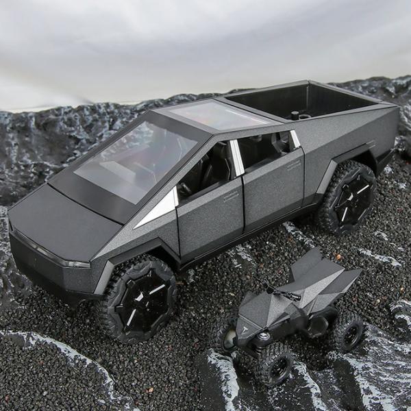 Mașină QIANKUN Tesla CyberTruck TSL 112431  / / Black Gray photo 6