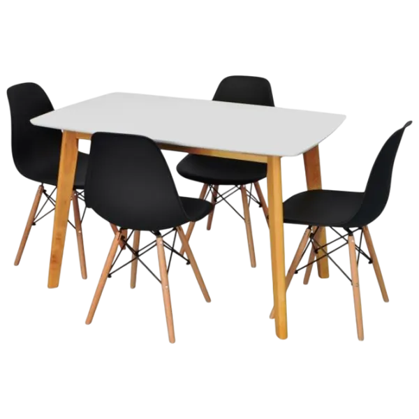 Обеденные стол со стульями Evelin COOPER + 4 LC-021 Прямоугольная / ДСП / Белый photo 1