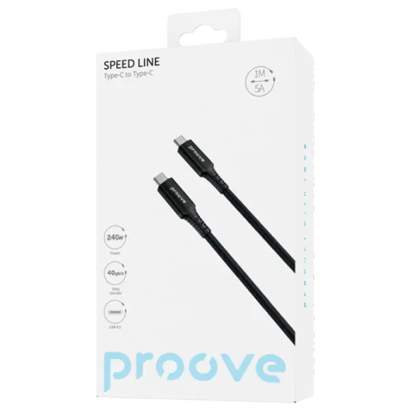 Кабель для телефона Speed Line Proove USB Type-C + USB Type-C 1 м / Черный photo 3