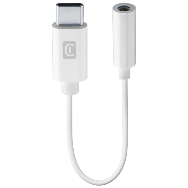 Cablu pentru telefon MUSIC ENABLER Cellularline USB Type-C + 3.5 mm  / White photo 1