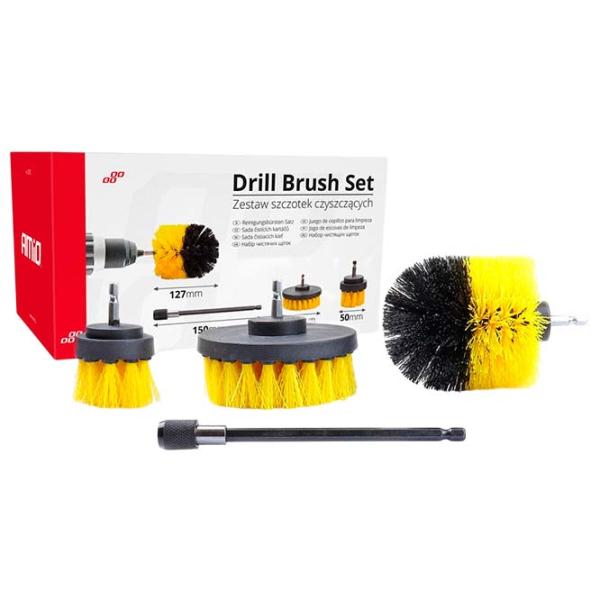 Perie circulară rotativă Amio Drill Brush Set Yellow / Metal photo 1