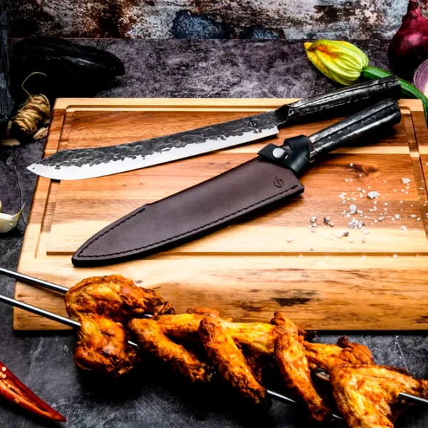 Husă pentru cuțite Forged Leather Cover Chef's Knife Piele naturală / Buton photo 2