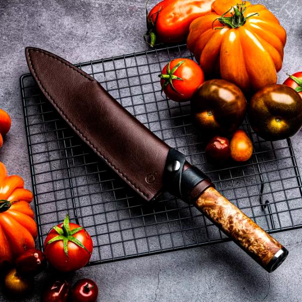 Husă pentru cuțite Forged Leather Cover Chef's Knife Piele naturală / Buton photo 3