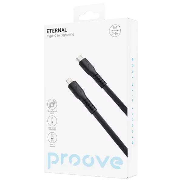 Кабель для телефона Eternal Proove USB Type-C + Lightning 1 м / Черный photo 3