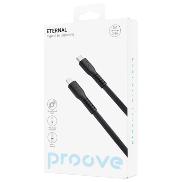 Кабель для телефона Eternal Proove USB Type-C + Lightning 1 м / Черный photo 3