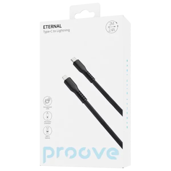 Кабель для телефона Eternal Proove USB Type-C + Lightning 2 м / Черный photo 3