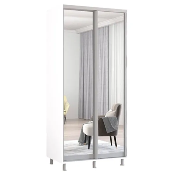 Dulap Mobildor-Lux Aron 110 x 60 x 230 / PAL / Alb photo 1