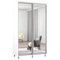 Шкаф Mobildor-Lux Aron 140 x 60см x 240 / ЛДСП / Белый