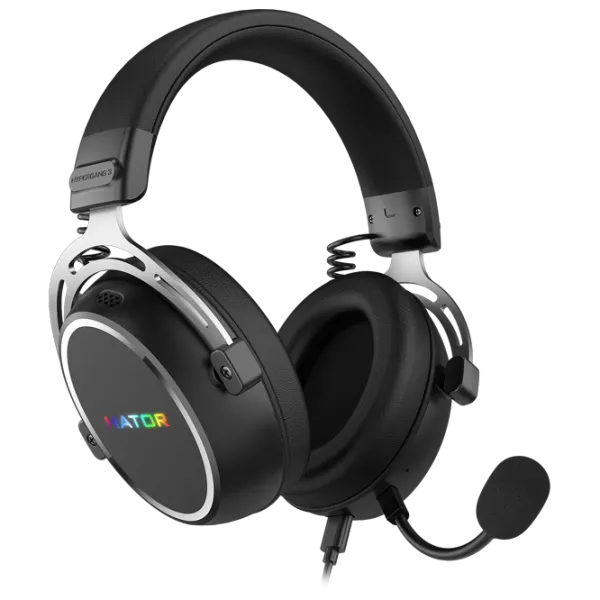 Căști Hator Hypergang 3 USB Silver Black Cu fir/ Gaming photo 1 Căști Hator Hypergang 3 USB Silver Black Cu fir/ Gaming photo 1