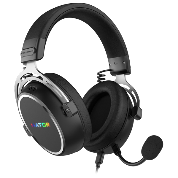 Căști Hator Hypergang 3 USB Silver Black Cu fir/ Gaming photo 1 Căști Hator Hypergang 3 USB Silver Black Cu fir/ Gaming photo 1
