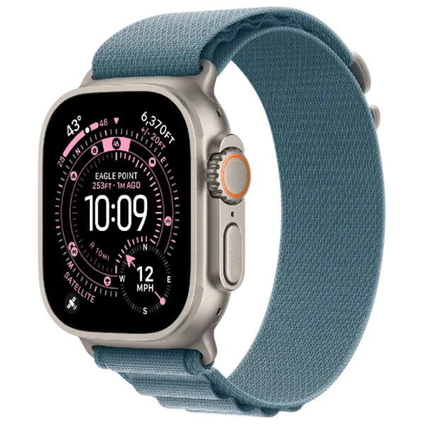 Ceas inteligent Apple Watch Ultra 3  1.98" / 49 mm / Natural Titanium - Light blue / MEWP4QI/A photo 1