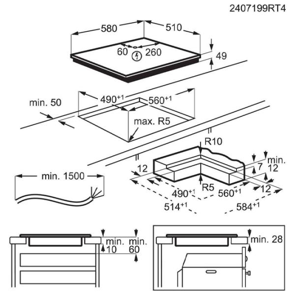 Plită încorporabilă cu inducție AEG TI64IB10IZ Vitroceramică / Black photo 2