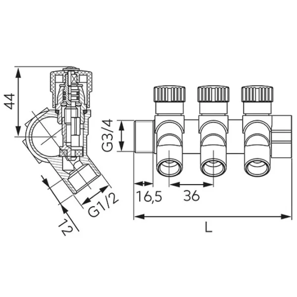 Коллектор с клапаном Ferro RDW200200 19.05 мм photo 2