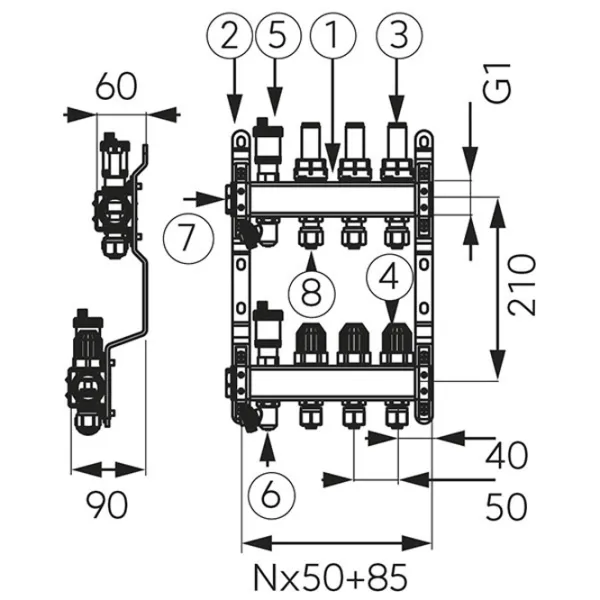 Colector asamblat Ferro SN-RO11S 12.7 mm photo 2