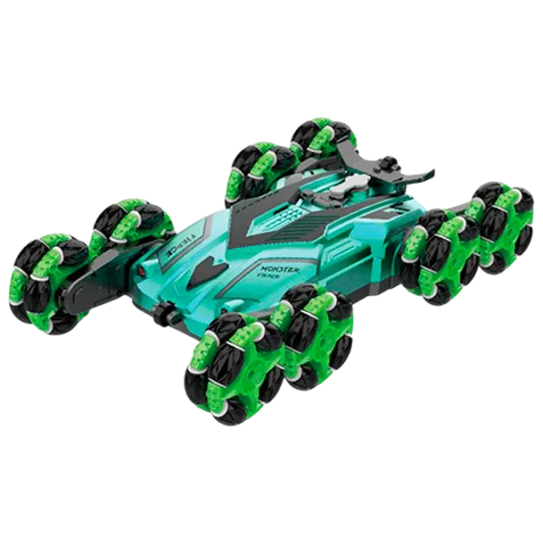 Mașină Crazon Eight-Wheels Drift Car with Smoking 57401 12 km/h / 2.4 GHz / Black Green photo 1