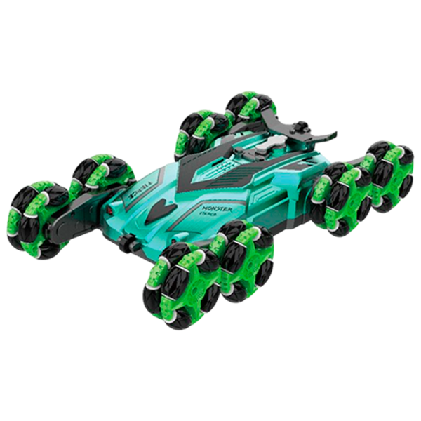 Mașină Crazon Eight-Wheels Drift Car with Smoking 57401 12 km/h / 2.4 GHz / Black Green photo 1