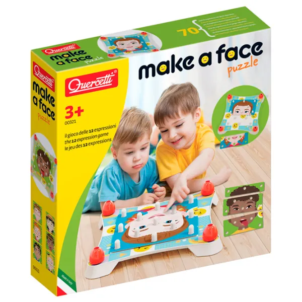 Puzzle Quercetti MAKE A FACE 3+/ Numărul de piese: 12 photo 1
