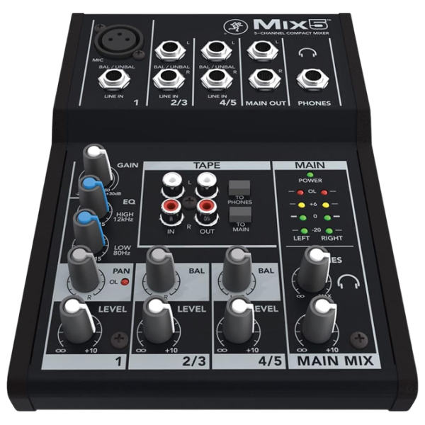 Mixer Mackie Mix5 activ / 20 Hz - 20 kHz / Black photo 1