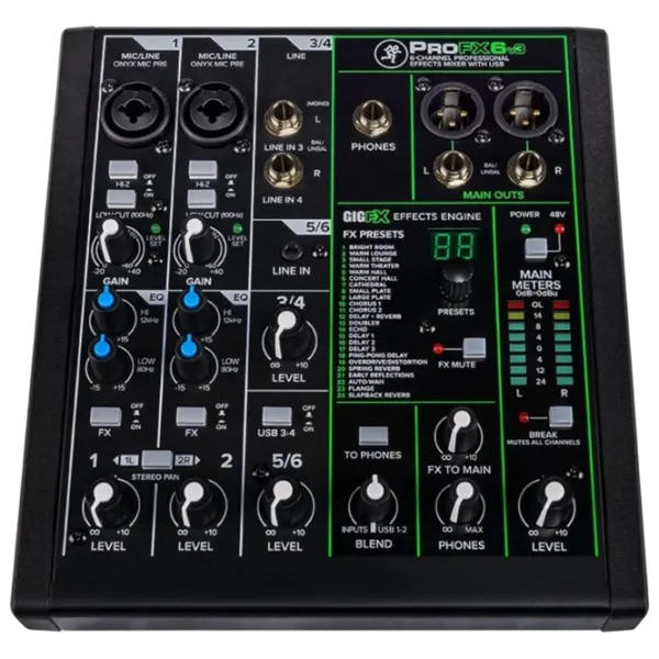 Mixer Mackie ProFX6v3 6-Channel activ / 20 Hz - 30 kHz / Black photo 1