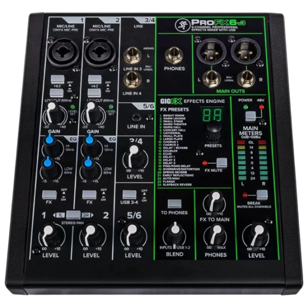 Mixer Mackie ProFX6v3 6-Channel activ / 20 Hz - 30 kHz / Black photo 1