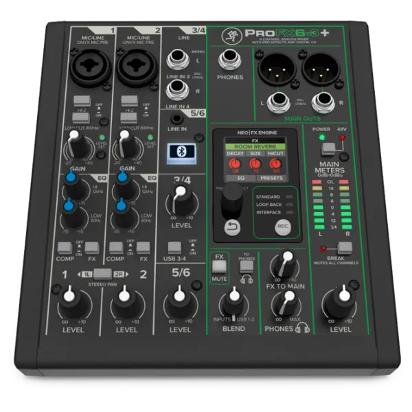 Mixer Mackie ProFX6v3+ 6-Channel activ / 20 Hz - 30 kHz / Black photo 1