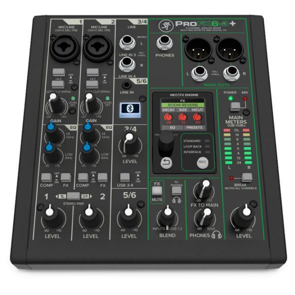 Mixer Mackie ProFX6v3+ 6-Channel activ / 20 Hz - 30 kHz / Black photo 1