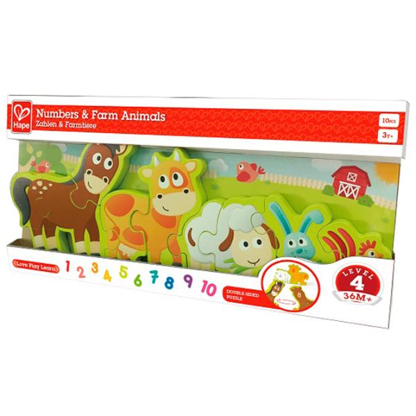 Puzzle Hape Зверята на ферме 3+/ Количество деталей: 24 photo 1