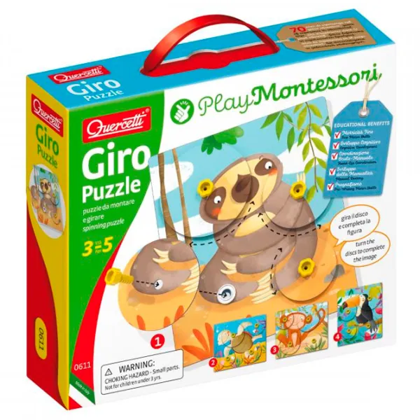 Puzzle Quercetti Giro Puzzle Montessori 3+/ Numărul de piese: 16 photo 1