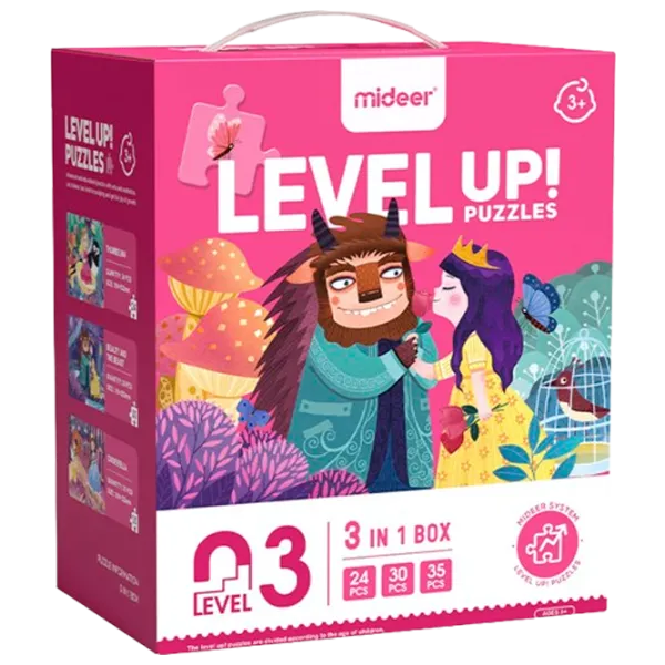 Set de puzzle-uri Mideer Aventurile prințeselor 3+/ Numărul de piese: 89  photo 1