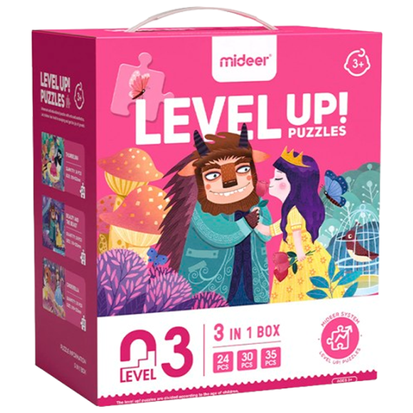 Set de puzzle-uri Mideer Aventurile prințeselor 3+/ Numărul de piese: 89  photo 1