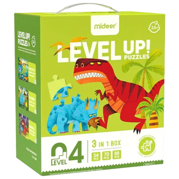 Set de puzzle-uri Mideer Era dinozaurilor 3.5+/ Numărul de piese: 212 photo 1