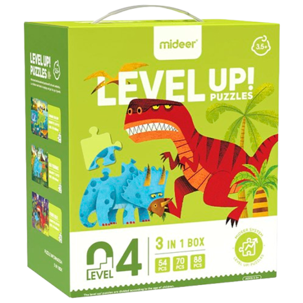 Set de puzzle-uri Mideer Era dinozaurilor 3.5+/ Numărul de piese: 212 photo 1
