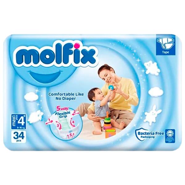 Scutece pentru copii Molfix Maxi Plus 4 9 - 16 kg / 34 buc. photo 1