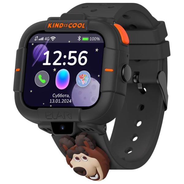 Ceas pentru copii Elari KidPhone Masha&Bear 1.76"/ Black photo 1