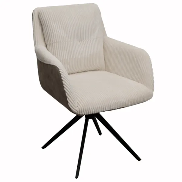 Scaun de bucătărie DecoPrim Lily Velvet/ Beige Black photo 1