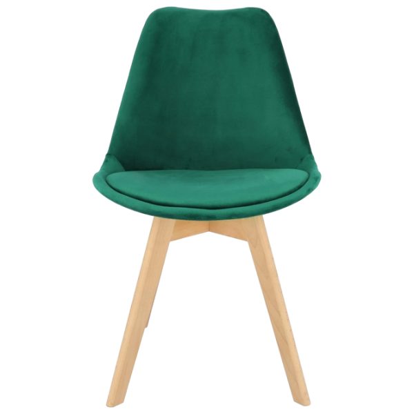 Scaun de bucătărie Jumi Bari Catifea/ Green Wood photo 1