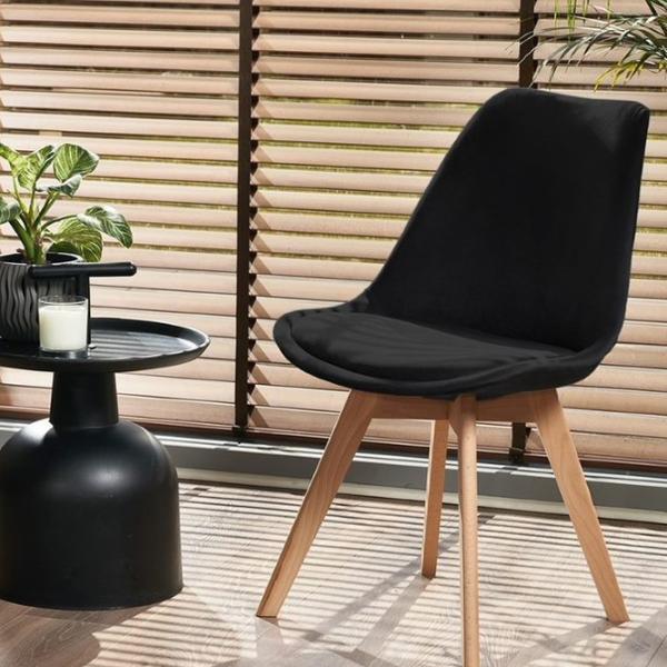 Scaun de bucătărie Jumi Bari Stofă/ Black Wood photo 7 Scaun de bucătărie Jumi Bari Stofă/ Black Wood photo 7