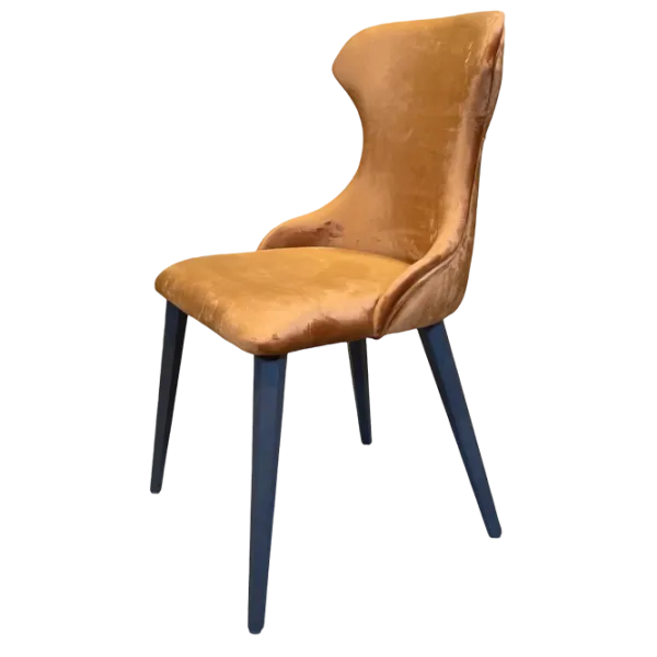 Кухонный стул Dogtas Lorenta  Бархат/ Оранжевый Черный photo 1