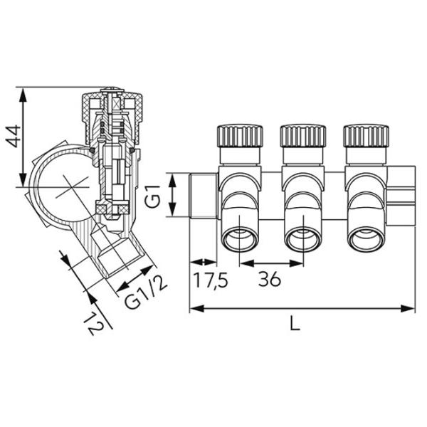 Коллектор с клапаном Ferro RDW250200 12.7 мм photo 2