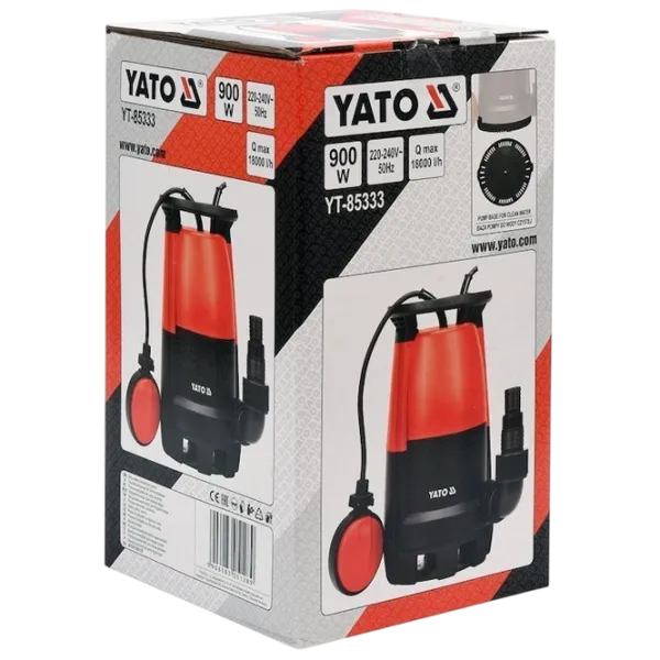 Погружной насос Yato YT85333 900 Вт 18000 л/ч photo 3 Погружной насос Yato YT85333 900 Вт 18000 л/ч photo 3